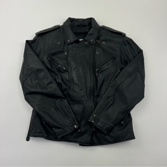 Harley Davidson Biker Leather Jacket - Picture 1 of 9
